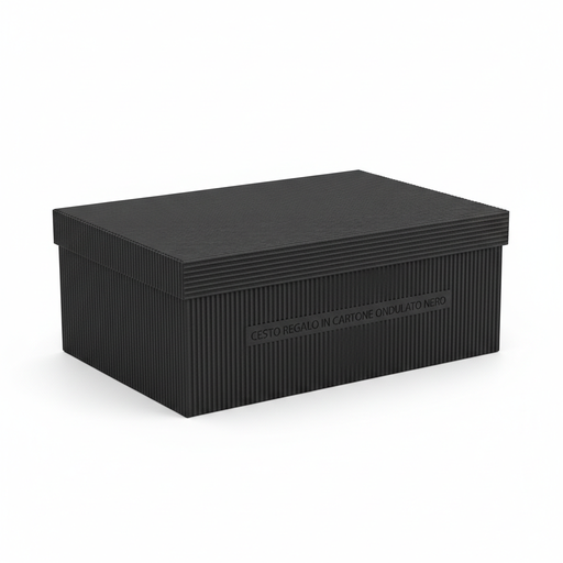 [95717B] Gift Basket in Black Corrugated Cardboard 400x260x110mm