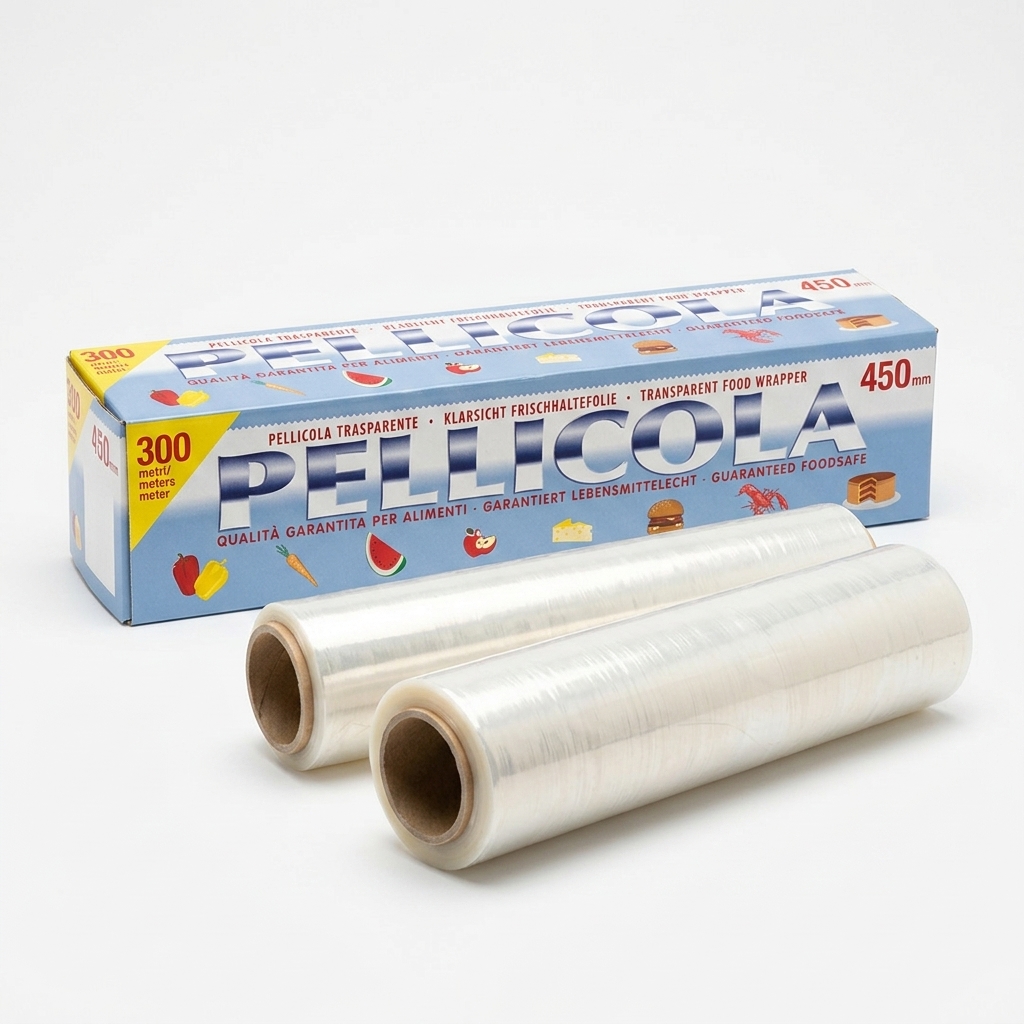 Pellicola PVC Alimentare Trasparente 45cm x 300mt pz POL