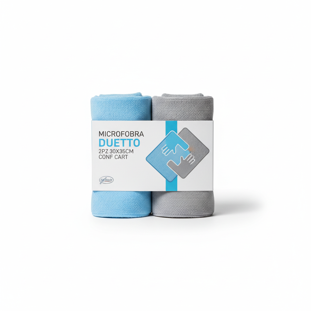 MICROFIBRA DUETTO 2PZ 30X35CM CONF CART