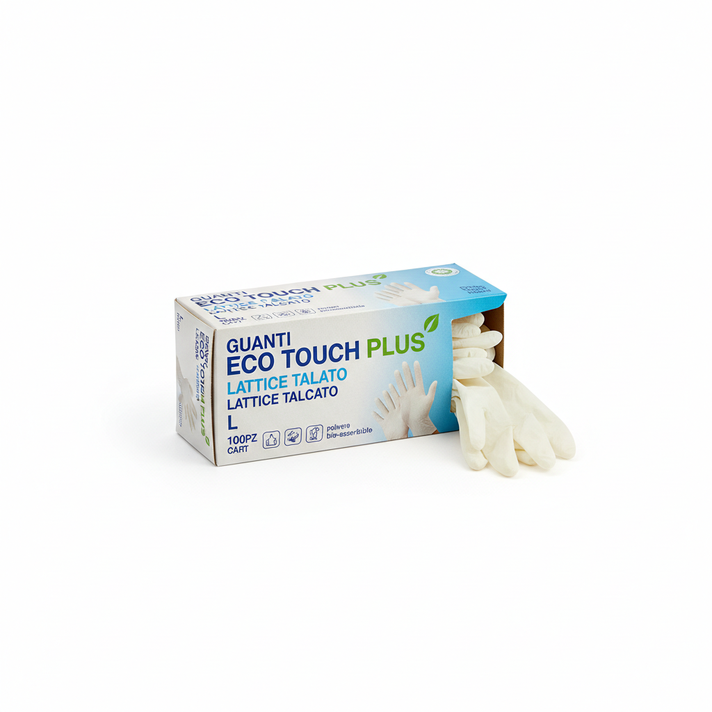 GUANTI ECO TOUCH PLUS LATTICE TALCATO L 100PZ CONF CART