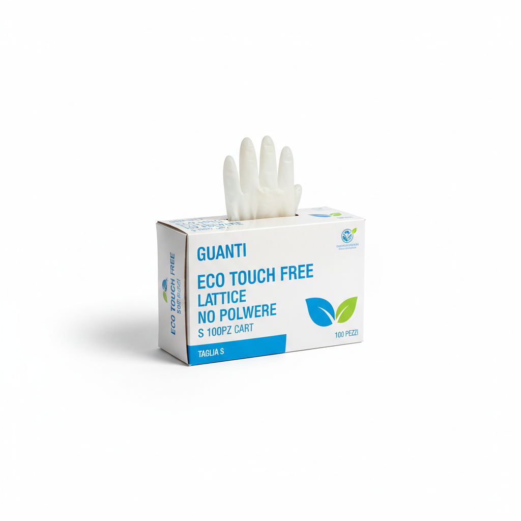 GUANTI ECO TOUCH FREE LATTICE NO POLVERE S 100PZ CONF CART