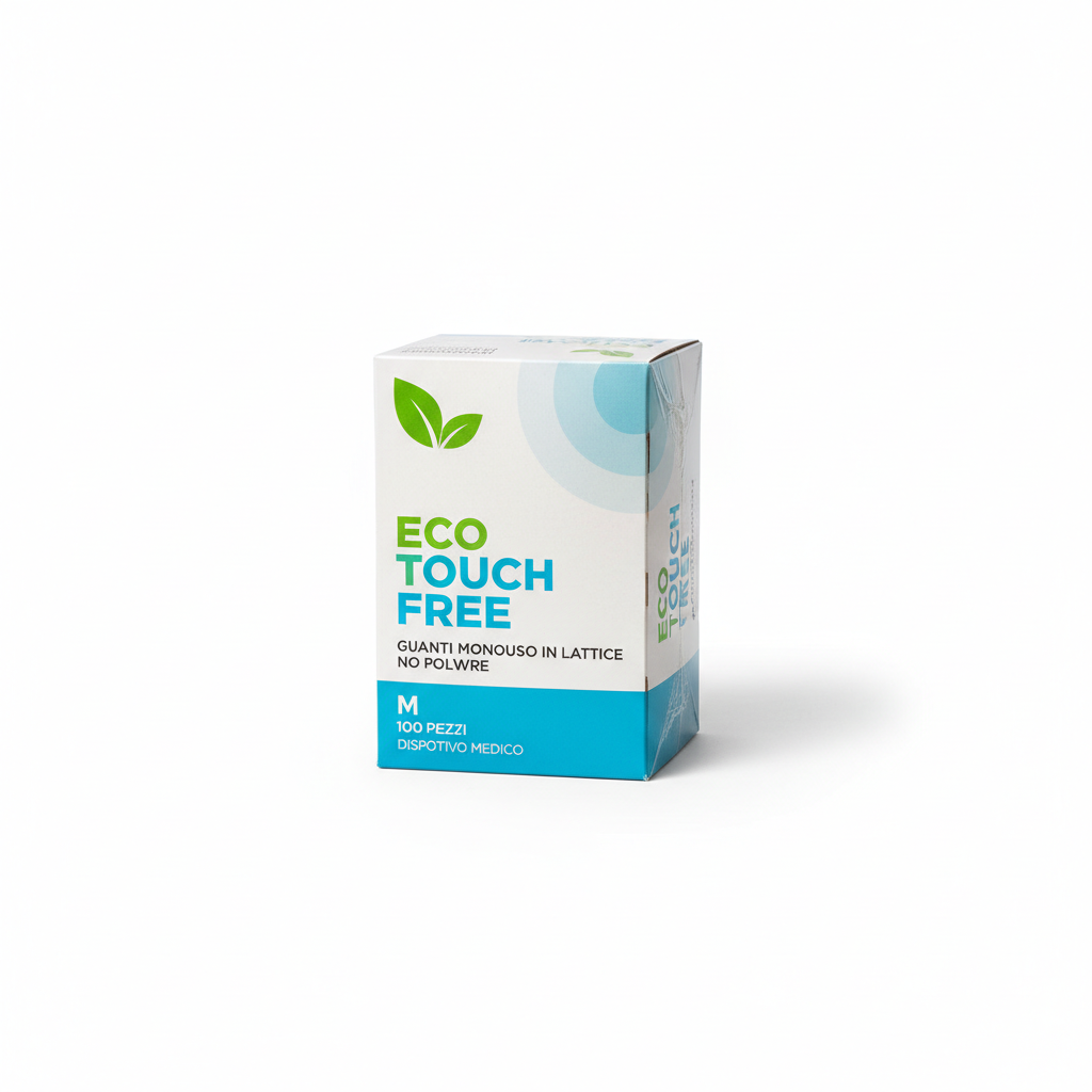 Guanti Eco Touch Free Lattice No Polvere M 100pz pkg Cart