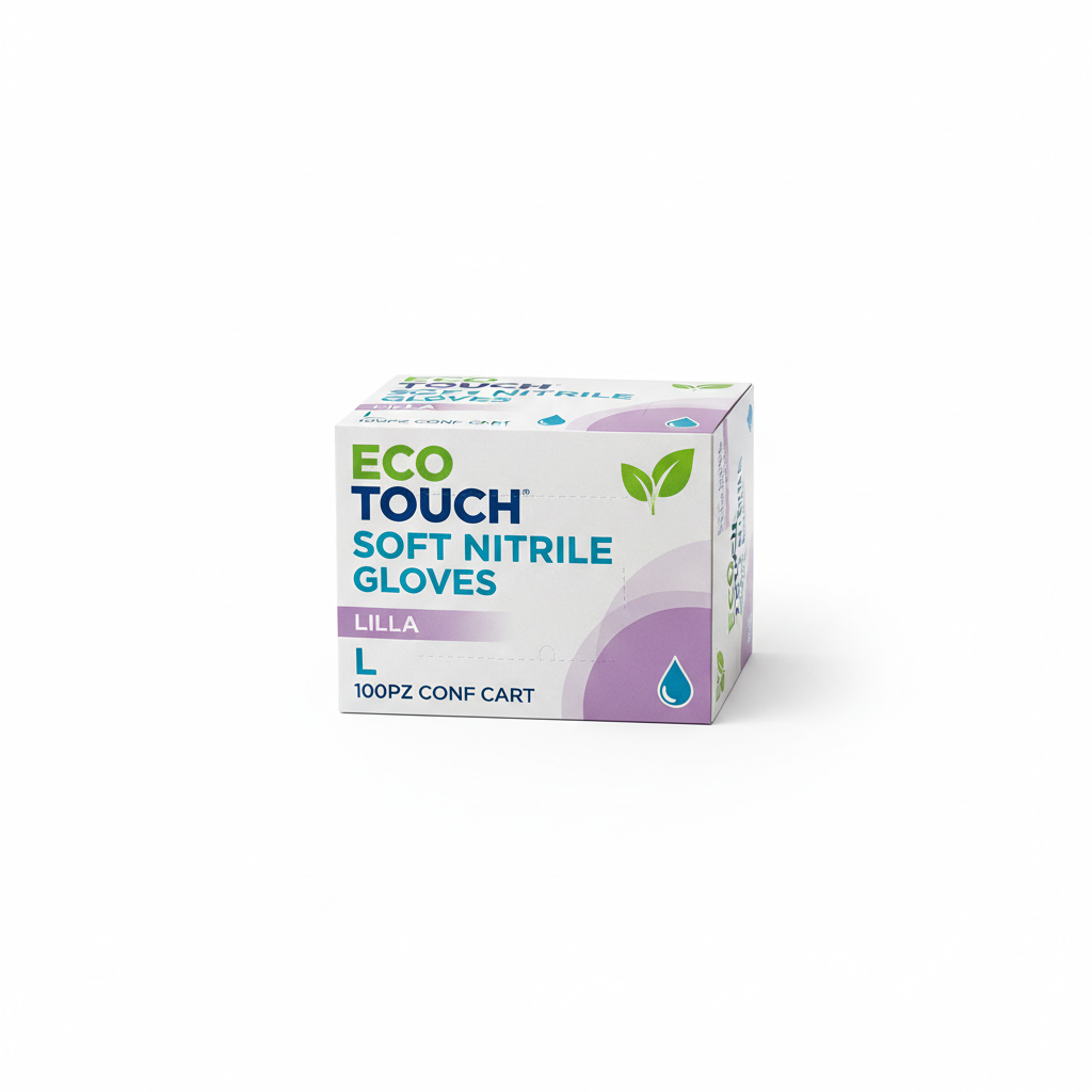 GUANTI ECO TOUCH SOFT NITRILE LILLA L 100PZ CONF CART