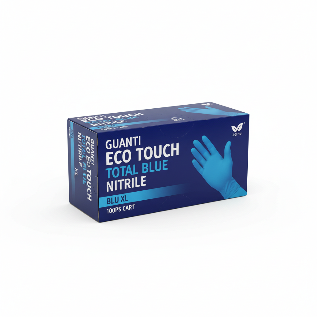 Guanti Eco Touch Total Blue Nitrile Blu Xl 100pz pkg Cart