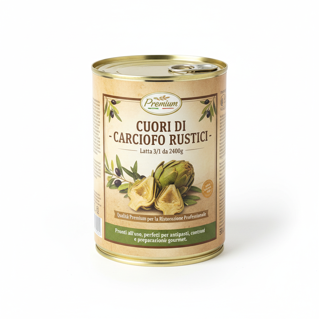 Cuori di Carciofo Rustici - Latta 3/1 da 2400g