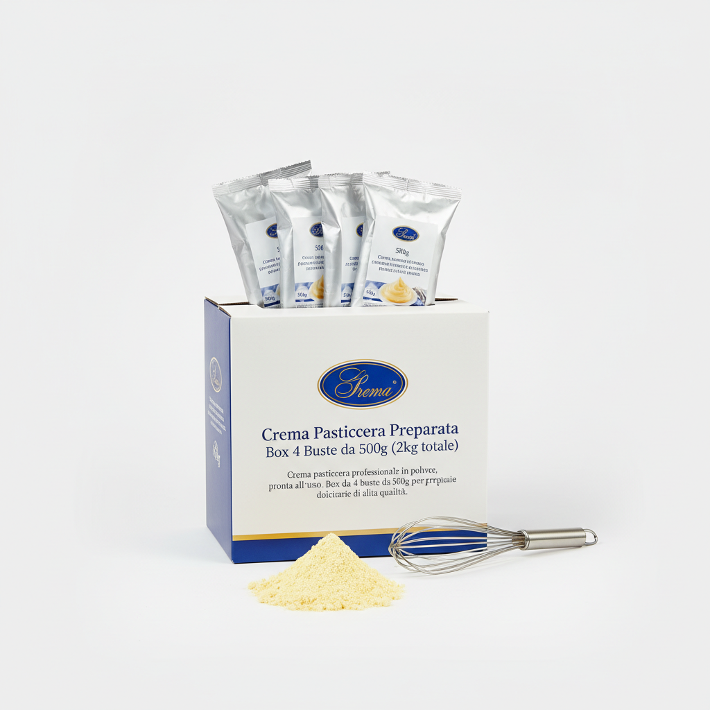 Crema Pasticcera Preparata - Box 4 Buste da 500g (2kg totale)