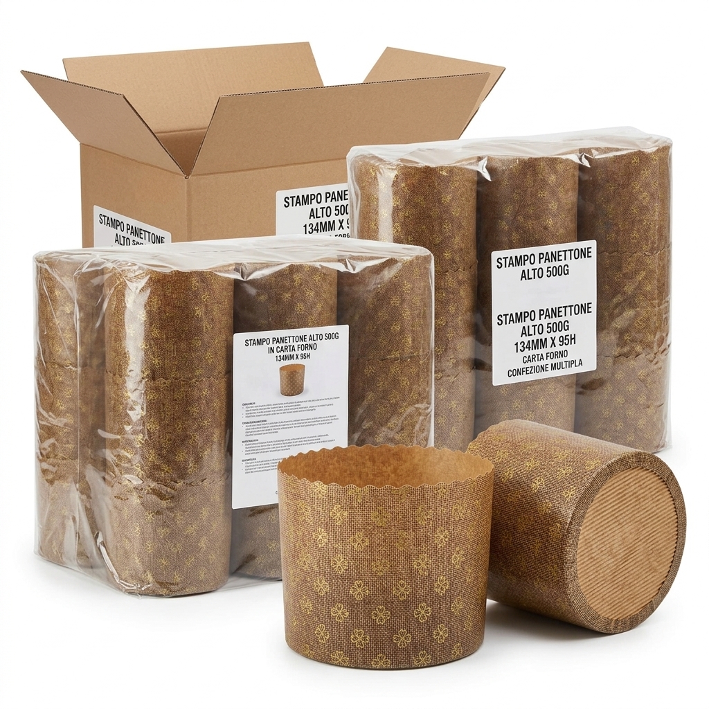 [P134] Tall Panettone Paper Mould 500 g Ø134x95 mm