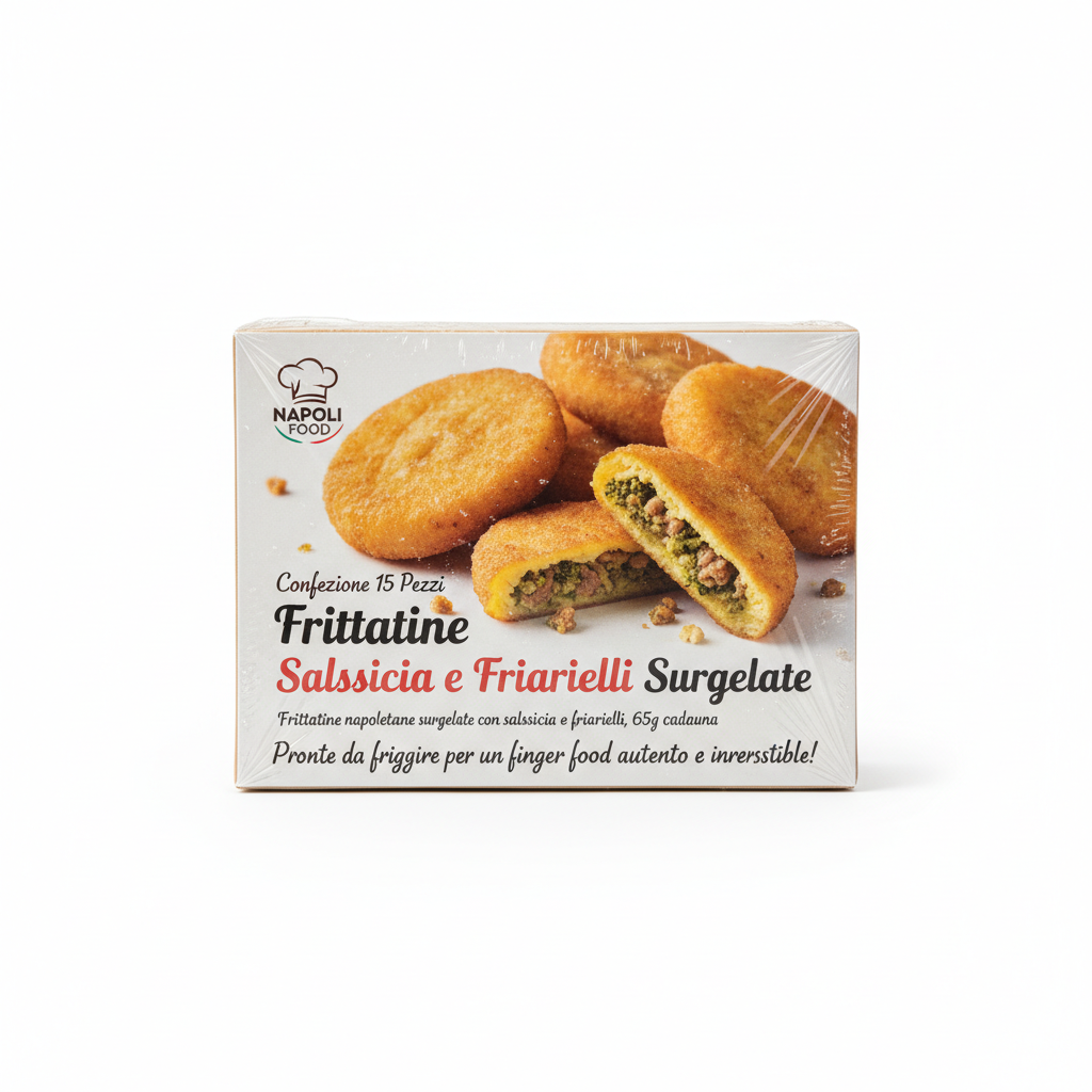 Frittatine Salsiccia e Friarielli Surgelate - Confezione 15 Pezzi