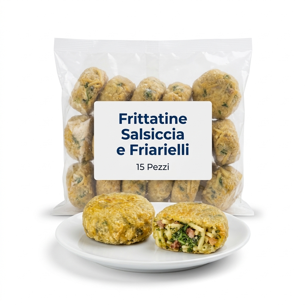 [07110066] Frittatine Salsiccia e Friarielli Surgelate - Confezione 15 Pezzi
