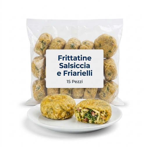 [07110066] Frittatine Salsiccia e Friarielli Surgelate - Confezione 15 Pezzi