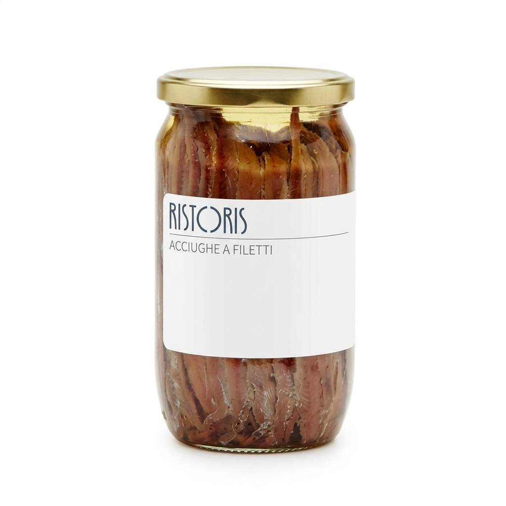 Filets d'Anchois à l'Huile de Tournesol Bocal Verre 700 g — Ristoris