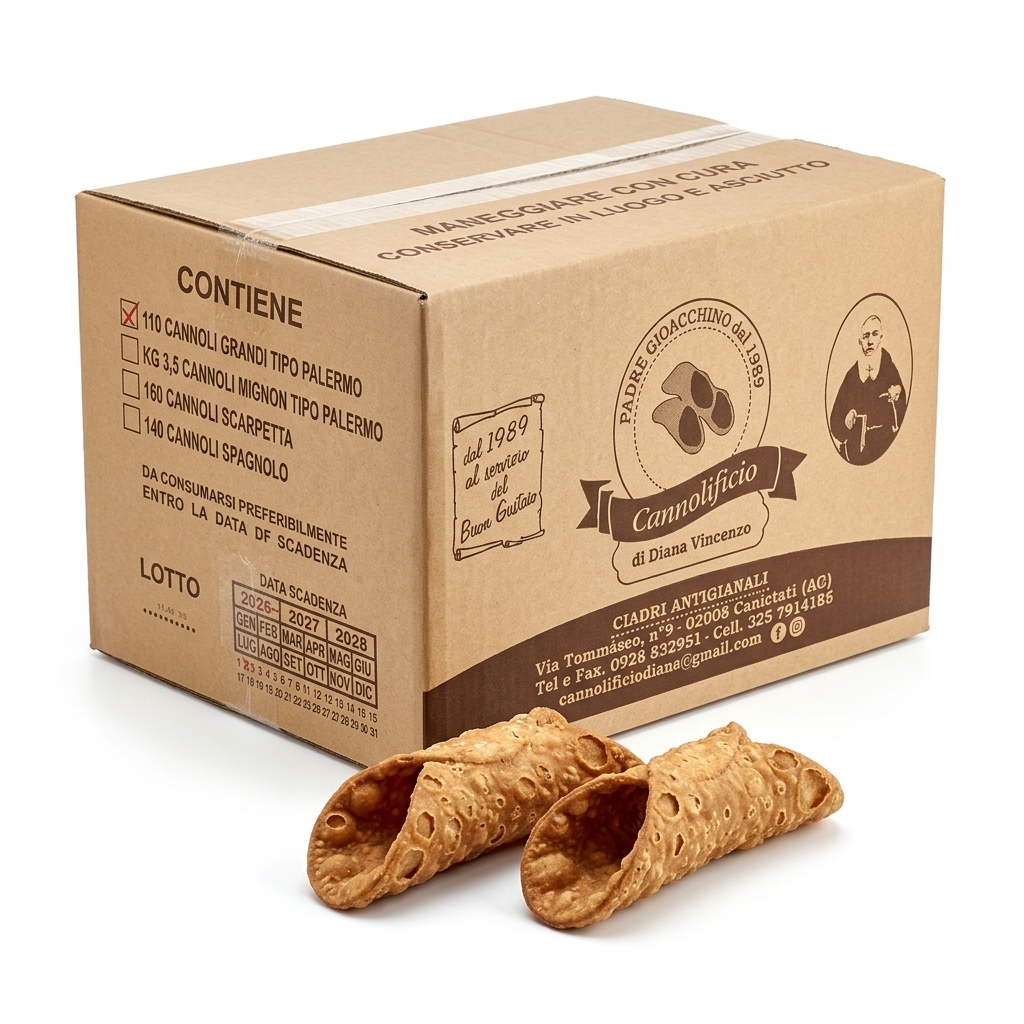 Coques à Cannolo Moyennes en Vrac 130 Pcs Carton Div