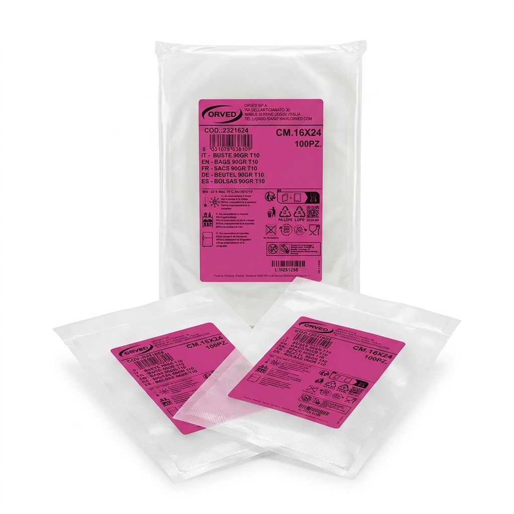 [2321624] Food Vacuum Bags 16x24 cm (100 Pcs) — Orved