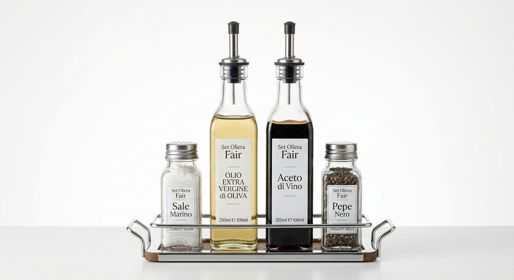 Set Oliera 4 Pezzi Fair - Olio, Aceto e Condimenti