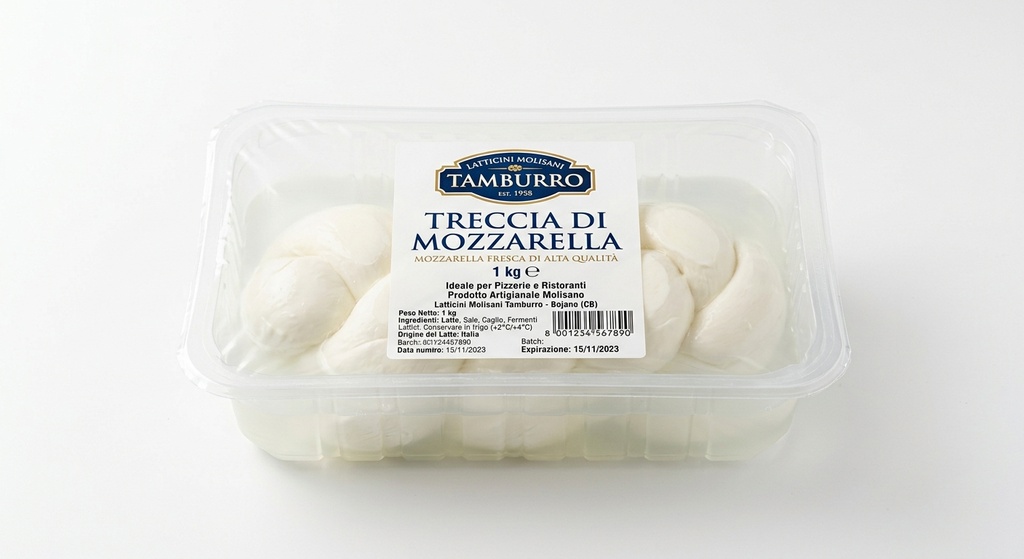 [VT100OT1000FN] Treccia Fiordilatte 1kg in Vaschetta Film Neutro + Stampa