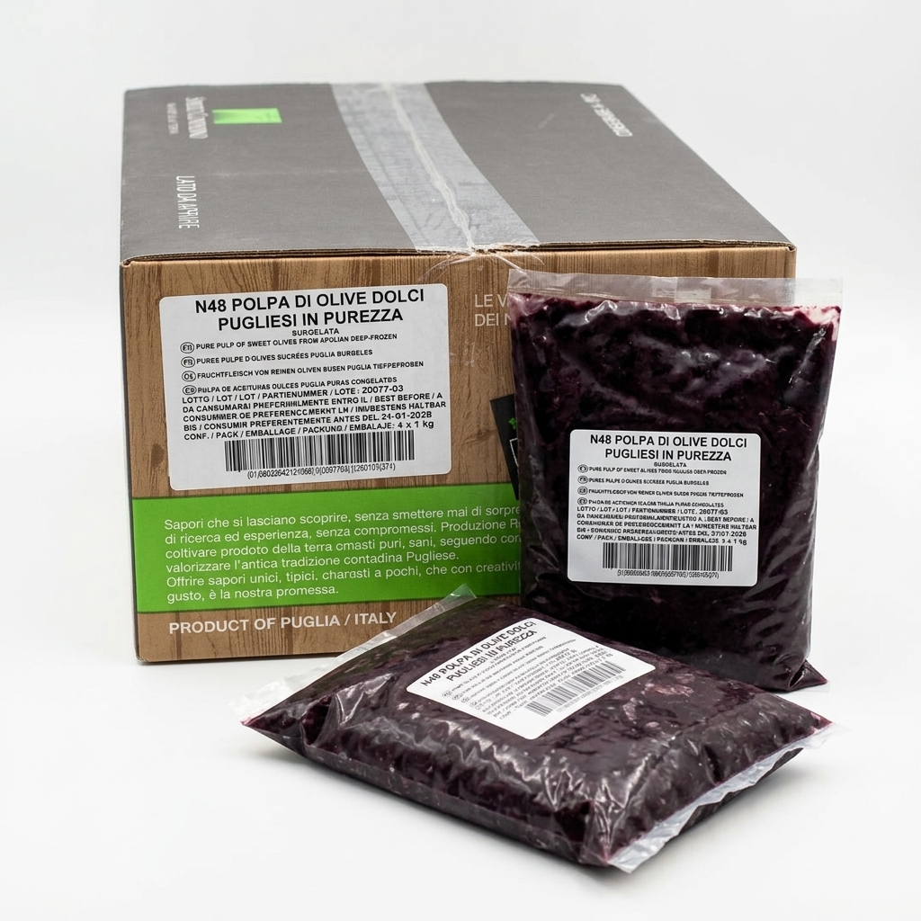 Pure Sweet Apulian Olive Pulp Frozen 1 kg (Carton 4 kg) — Spirito Contadino