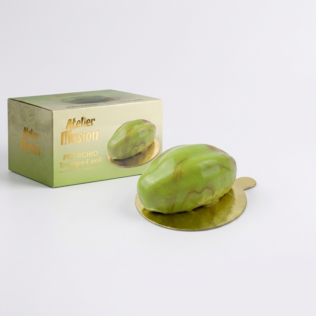 Pistachio Trompe-l'Oeil Dessert — Atelier Illusion