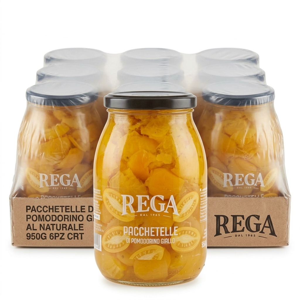 Pacchetella di Pomodoro Giallo al Naturale 950 g (Cartone da 6) — Rega
