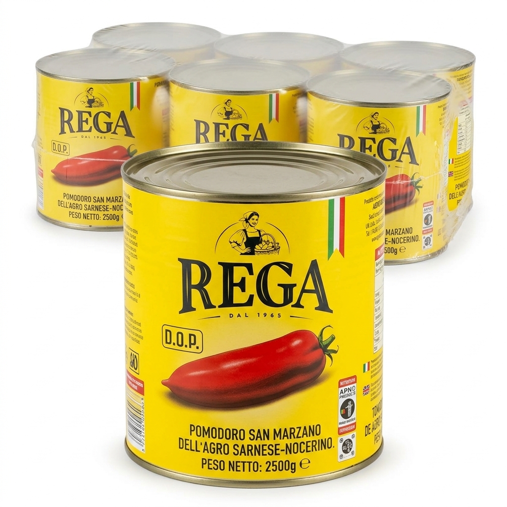 Pomodori Pelati San Marzano dell'Agro Sarnese-Nocerino DOP 6 × 2,5 kg — Rega