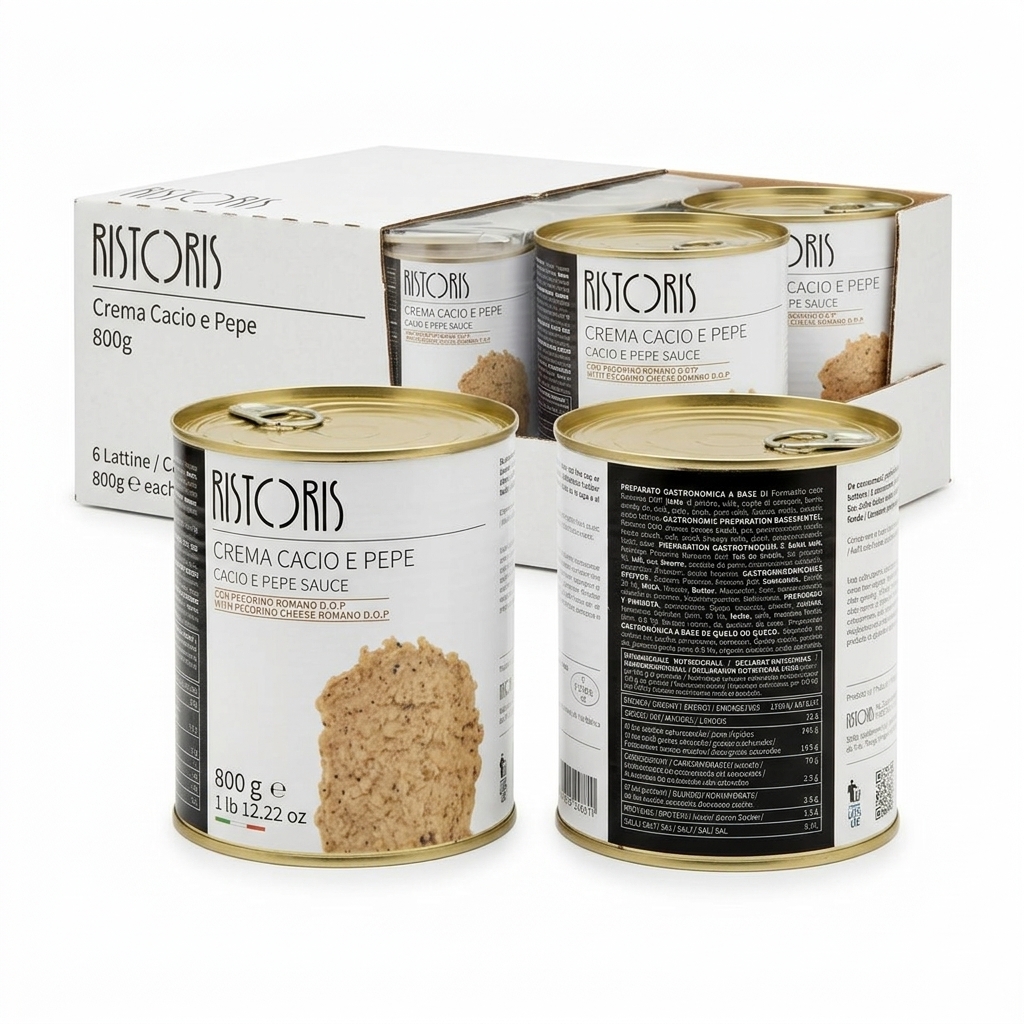 Crema Cacio e Pepe con Pecorino Romano DOP Latta 800 g — Ristoris
