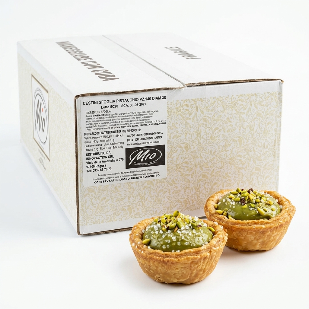 [INN-025235-0014] Micro Cestini di Pasta Sfoglia al Pistacchio 140 pz — MIO