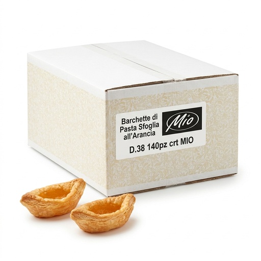 [INN-025235-0018] Barchette di Pasta Sfoglia all'Arancia D.38 140pz crt MIO