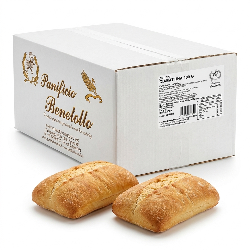 [POL-07112253] Pre-Baked Frozen Ciabattina Bread 33x100g