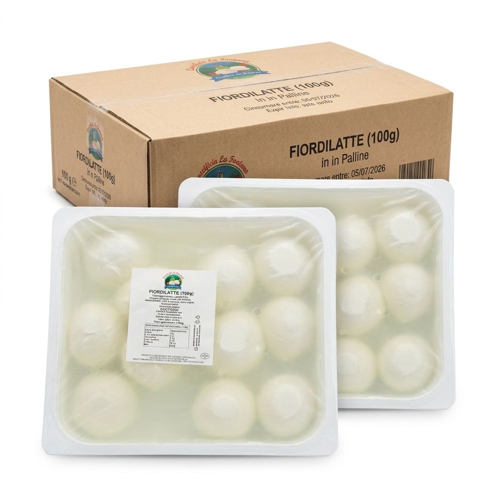 Fior di Latte en Boules 100 g Barquette 3 kg Égoutté — Caseificio La Fontana