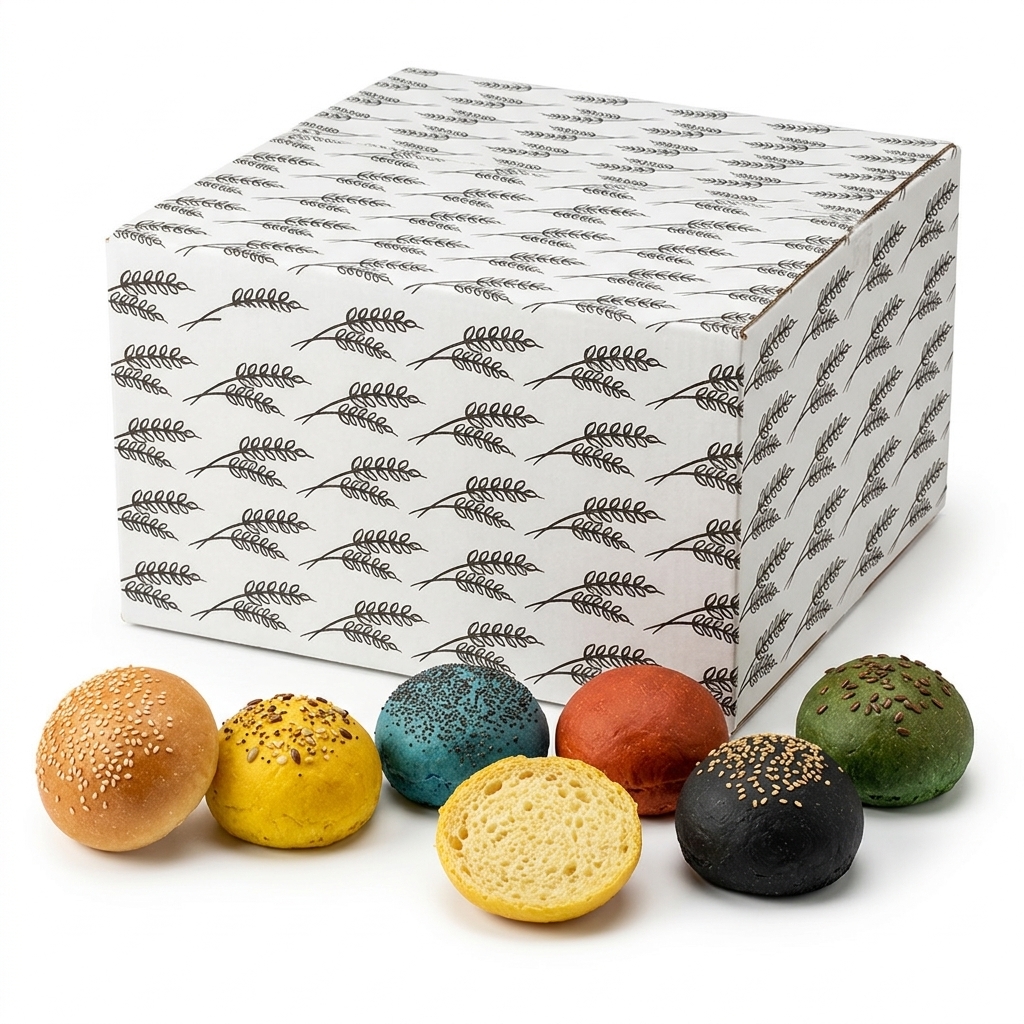 [07205004] Mini Hamburger Brötchen Mix 6 Sorten 30g 60st 1,8kg Krt POL