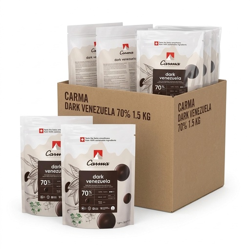 [CHD-P103VEN-E6-Z71] Cioccolato di Copertura Dark Venezuela 70% Cacao Drops Sacco 1,5 kg — Carma