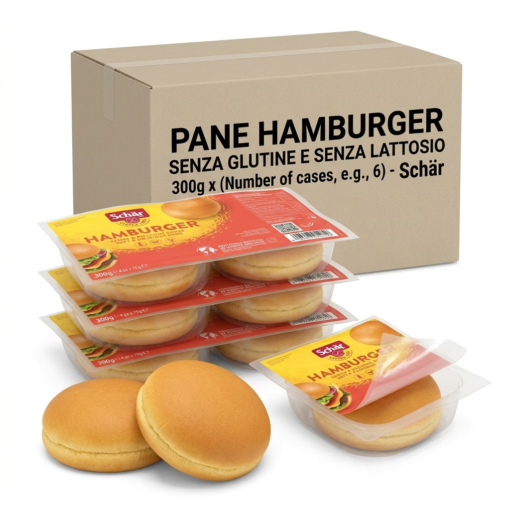 Pane Hamburger Senza Glutine e Senza Lattosio 300 g (4 pz x 75 g) — Schär