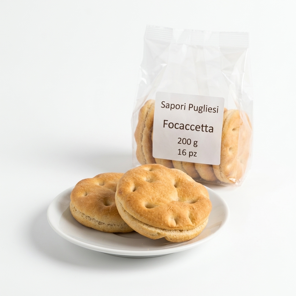 Focaccetta Sapori Pugliesi 200 g 16 pz 3,2 kg Crt Surgelata POL