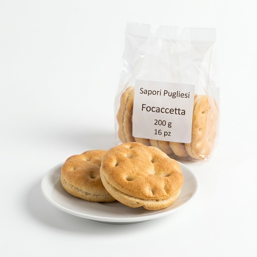 [07112202] Focaccetta Sapori Pugliesi 200 g 16 pz 3,2 kg Crt Surgelata POL