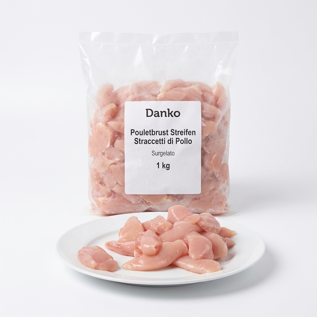 Petto di Pollo a Striscioline Surgelato Blocco 1 kg