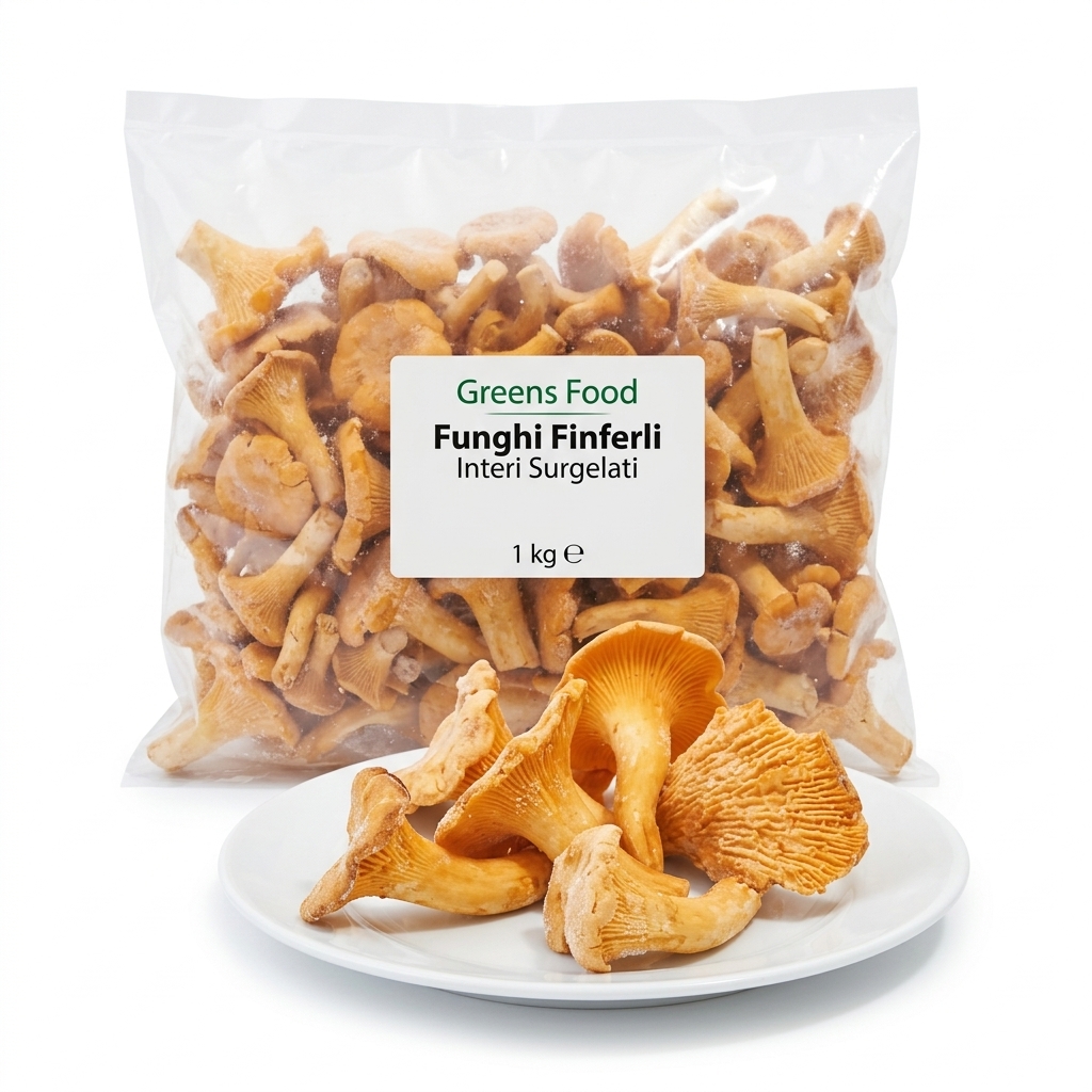 [01025060] Funghi Finferli Interi Surgelati Busta 1 kg — Greens Food