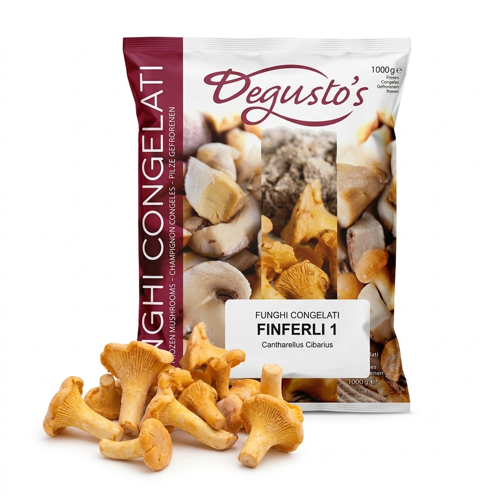 [01025060] Funghi Finferli Interi Surgelati Busta 1 kg — Greens Food