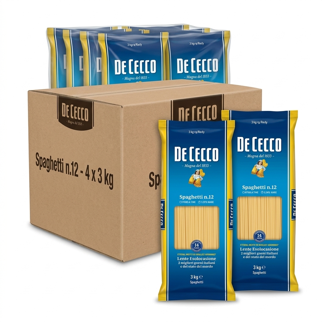 Spaghetti n.12 De Cecco 3 kg (Cartone 4x3 kg)
