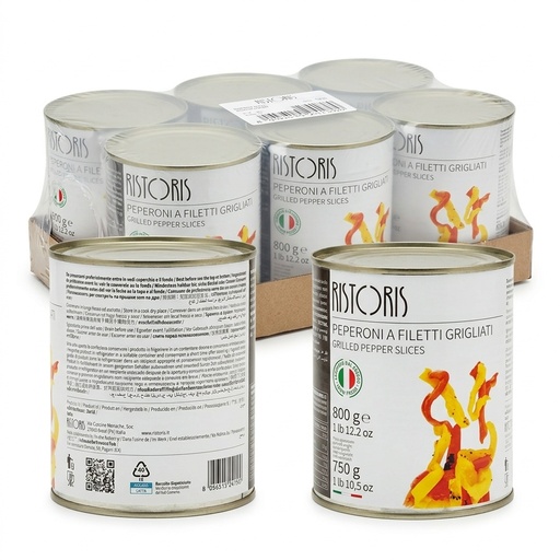 Gegrillte Peperoni-Filets Naturell Dose 800 g (Karton à 6) — Ristoris
