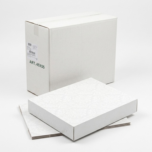 Scatola Porta Torta 45x55 Damascata Bianca 50 stk krt Car