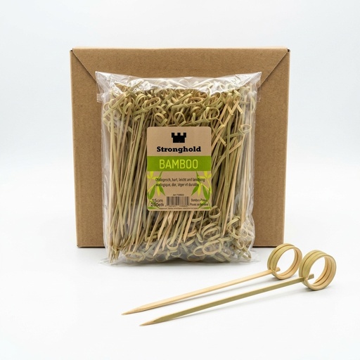 BAMBOO SKEWERS WITH KNOT 15CM 250PCS PKG AL
