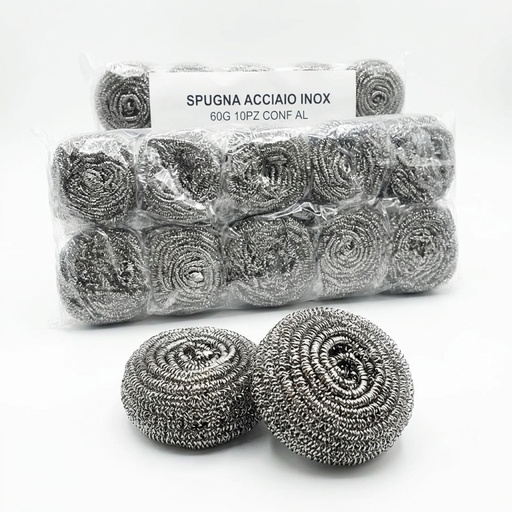 STAINLESS STEEL SCRUBBER 60G 10PCS PKG AL