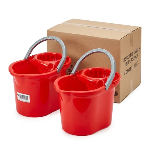 OVAL MOP BUCKET WITH WRINGER 11L PLASTIC MUS